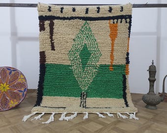 Handwoven Beni Ourain Rug: Authentic Moroccan Wool Carpet