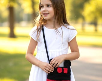 Bolso de Minnie Mouse de crochet: bolso bandolera de lunares hecho a mano