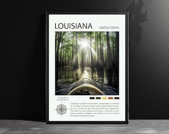 Louisiana Swamp Art Print: AI-Generated Travel Poster