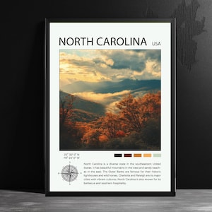 North Carolina Charlotte Travel Poster – AI-Generated Wall Art – Scenic Destination Prints – Modern Home Decor – USA Gift Wanderlust Lovers