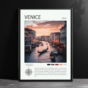 Venice Italy Travel Poster – AI-Generated Wall Art – Scenic Destination Prints Modern Home Decor – Italy Veneto Gift Wanderlust Lovers