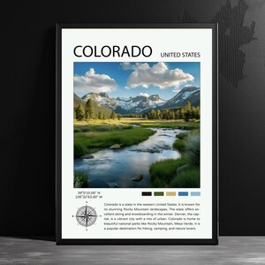 Colorado United States Travel Poster – AI-Generated Wall Art – Scenic Destination Prints – Modern Home Decor – USA Gift Wanderlust Lovers