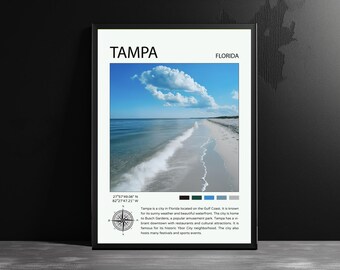 Tampa Florida Travel Poster: AI-Generated Scenic Wall Art