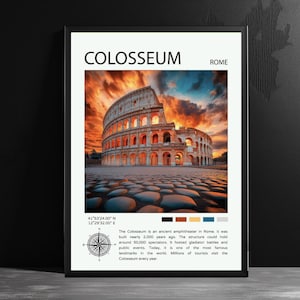 Colosseum Rome Poster: AI-Generated Travel Wall Art