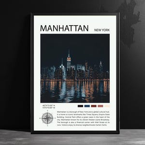 Manhattan New York Travel Poster – AI-Generated Wall Art – Scenic Destination Prints – Modern Home Decor – USA Gift Wanderlust Lovers