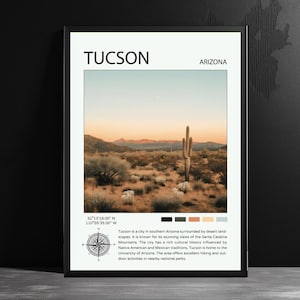 Tucson Arizona Travel Poster – AI-Generated Wall Art – Scenic Destination Prints – Modern Home Decor – United States Gift Wanderlust Lovers