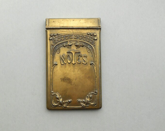 Art Nouveau Notebook. Germany. Floral. Stamped Brass. Etsy