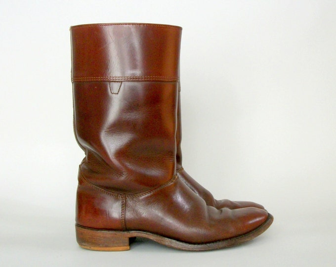 Vintage Leather Riding Boots . Mahogany . Leather Soles . Mens Etsy