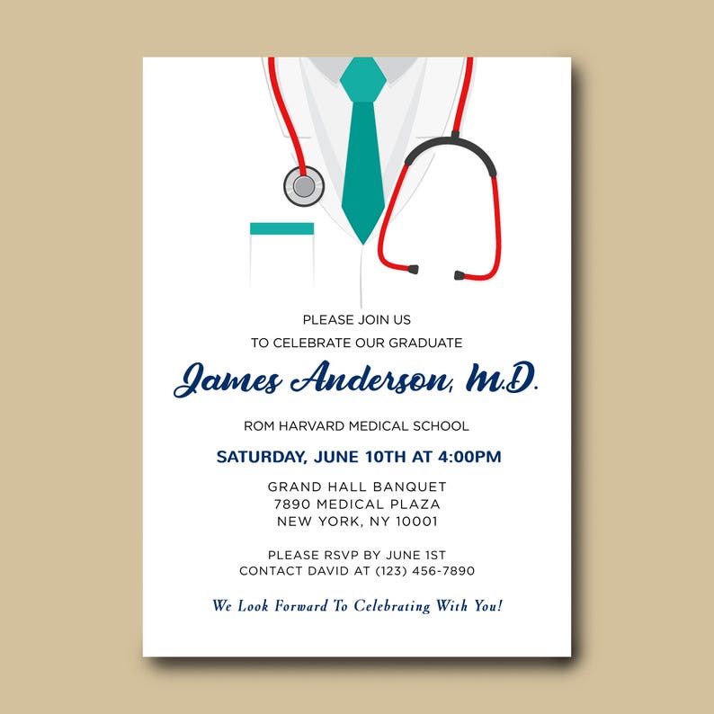 Medical School Graduation Invitation & Announcement | Medical Grad ...