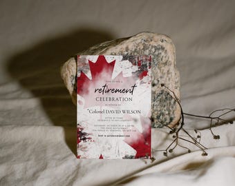 Canada Military Retirement Invitation: Colonel, Captain, Army, Navy, Air Force (DIY Template)