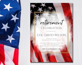 Flag Retirement Invitation: Military Veteran Honor Card (DIY Template)