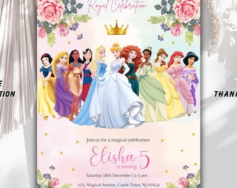 Princess Birthday Invitation: Royal Pastel Castle (Digital)