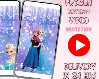 Elsa Frozen Birthday Video Invitation: Editable Princess Party Invite (Digital Download)
