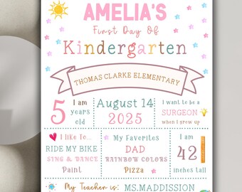Editable First Day of School Sign: Printable Back to School Board (Digital Download)