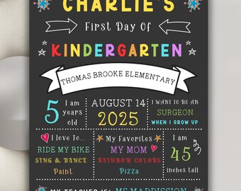 Editable First Day of School Sign: Printable Back to School Board (Digital Download)