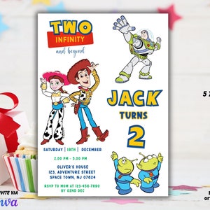 Bearbeitbare Toy Story Einladungsvorlage, Toy Story Geburtstagsfeier, 3.Digitale Einladung, Kindergeburtstagsfeier, Woody, Du hast einen Freund