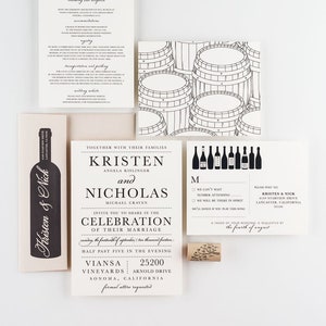 Vineyard & Wine Wedding Invitation Collection, Wine Tasting image 1