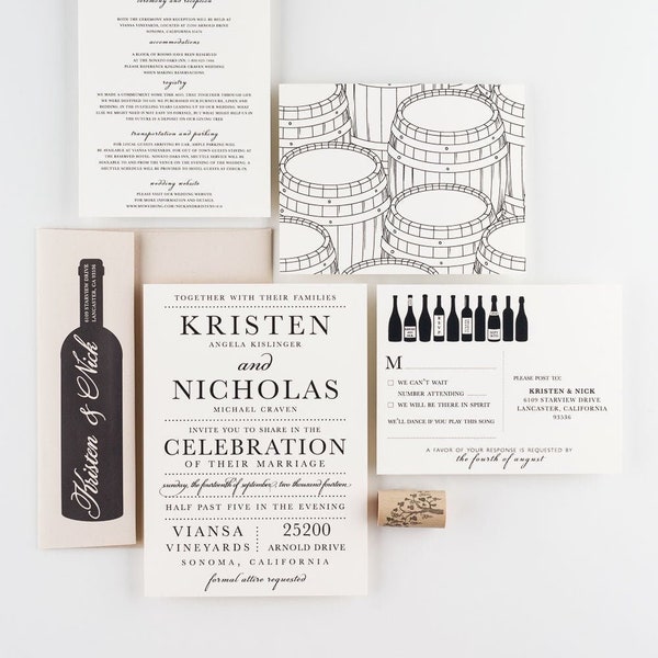 Weingarten & Wein Hochzeitseinladung, Weinverkostung