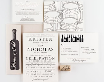 Vineyard & Wine Wedding Invitation Collection, Wine Tasting