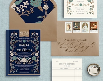 Love In The Library Wedding Invitations, Book Lovers Invitations