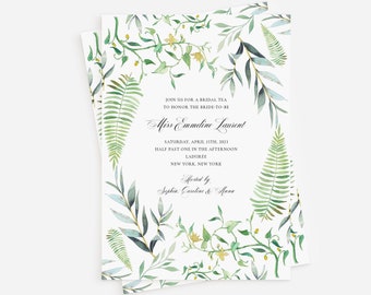Botanical Watercolor Bridal Luncheon, Bridal Shower, Save The Date, Rehearsal Dinner, Birthday Invitation