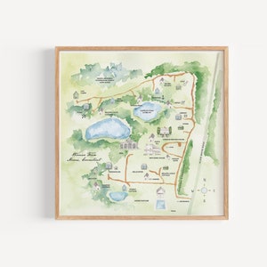 Aquarell Veranstaltungsort Gemälde, Aquarell Wappen, Aquarell Karten, Winvain Farm