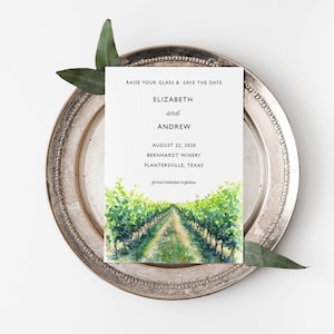 Watercolor Vineyard Save The Date, Vineyard Wedding Invitation