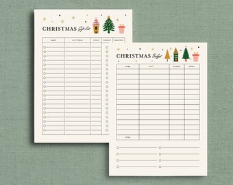 Holiday Planners, Instant Download, Christmas Menu, Budget, Gift Planner, Holiday Calendar