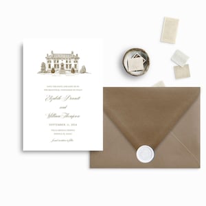 Italian Vineyard Save The Date, Featured in Brides Magazine, Wedding Invitation