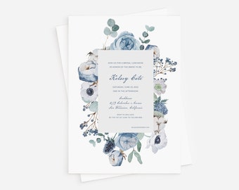 Romantic Garden Bridal Luncheon, Watercolor Bouquet Save The Date, Rehearsal Dinner, Birthday Invitation