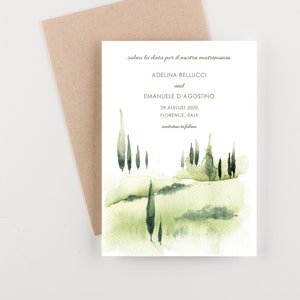 Tuscany Watercolor Save The Date, Wedding Invitation
