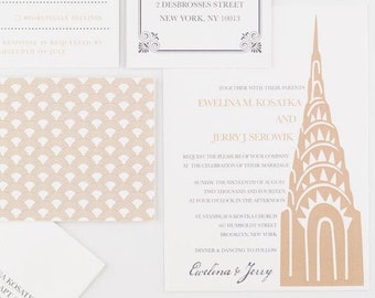 Wedding Invitation, Art Deco New York Wedding Invitation Collection