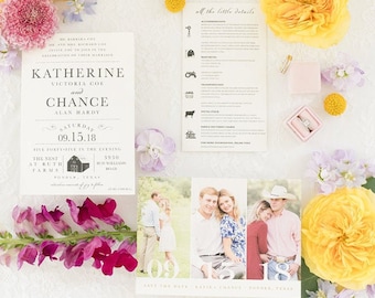Party Till The Cows Come Home Wedding Invitations, Rustic Farm House Invitations