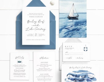 Marina Nautical Collection, Oceanside Wedding Inspired, Wedding Announcement
