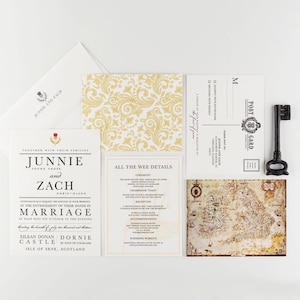 Scottish Wedding Invitations, Scotland Highlands Wedding, Destination Scotland Wedding, Scottish Map, Scottish Wedding Announcement