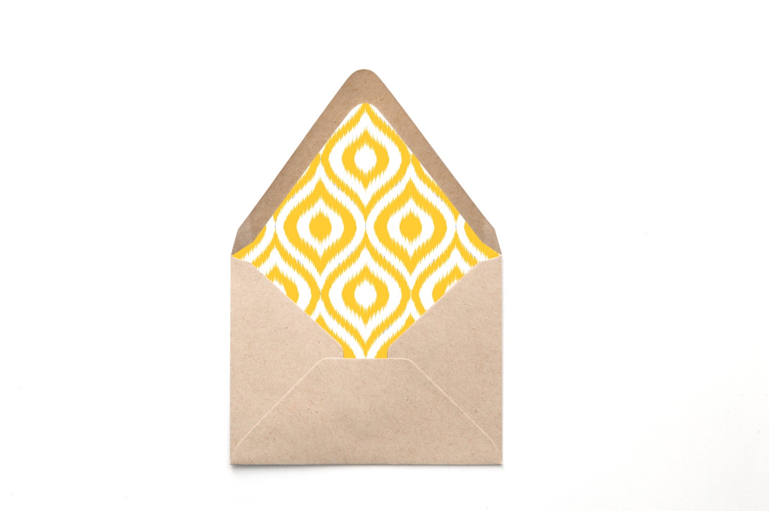 printable custom envelope liner template yellow ikat pattern etsy