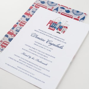 London Invitations British Invitations Union Jack British Bridal Shower British Baby Shower British Birthday Party Invitations image 4