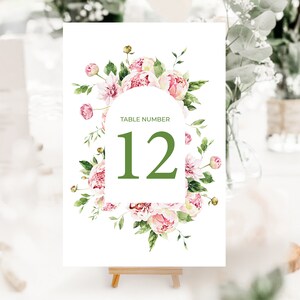 Tafelnummers, aquarel tuin bloemencollectie - aangepaste digitale en gedrukte set