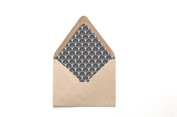 printable custom envelope liner template black and white art etsy