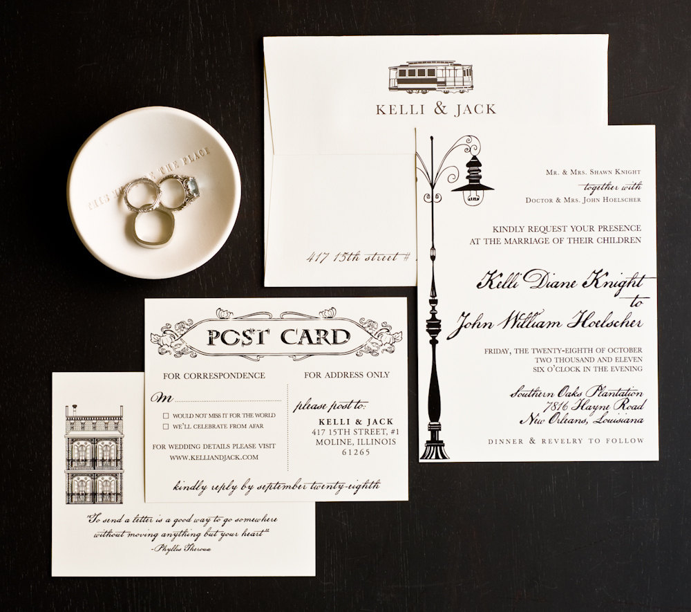 Wedding Invitation, New Orleans Love Letter Wedding Collection, New Orleans Destination Wedding Theme