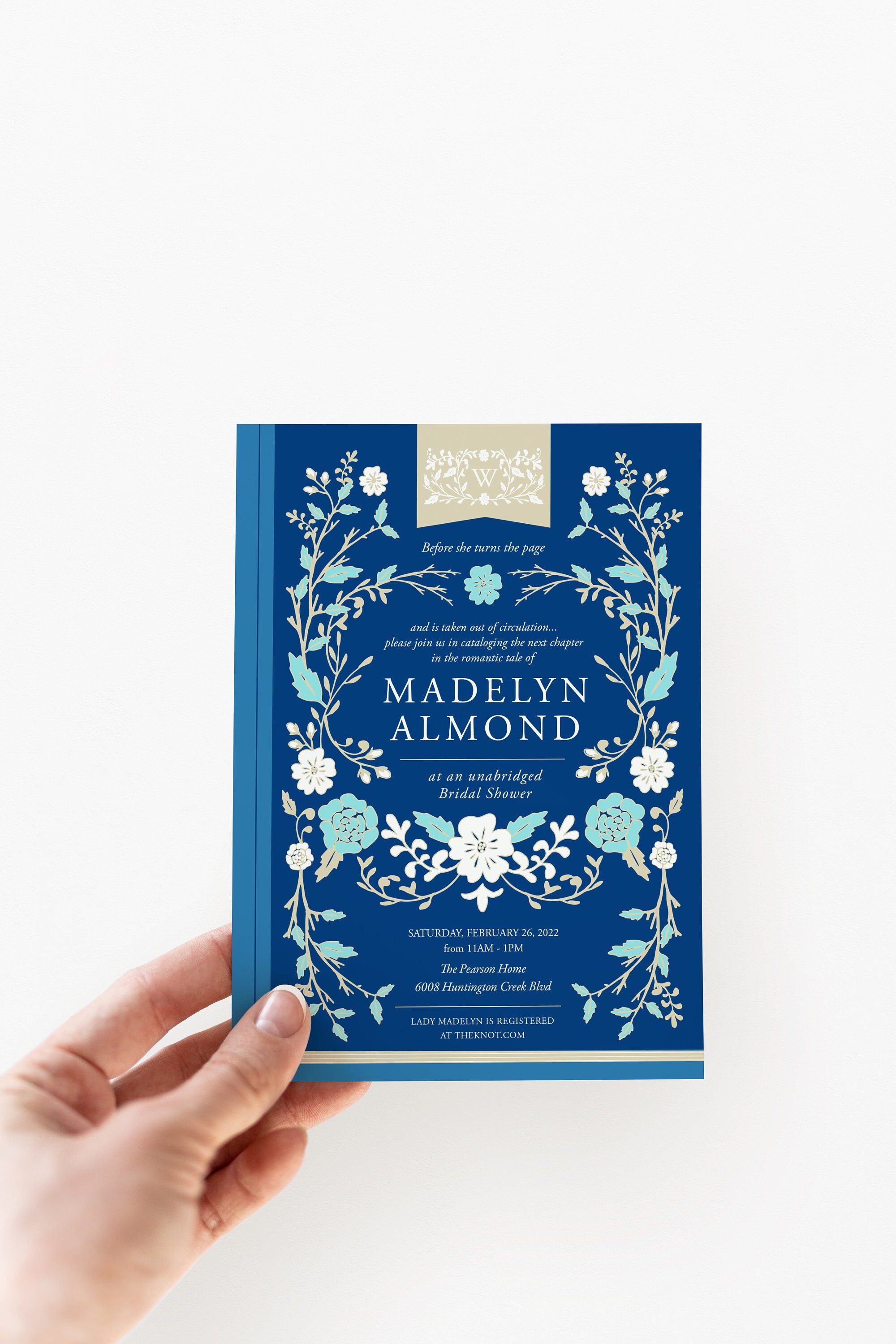 Literary Bridal Shower Invitation, Love In The Library, Book Illustration