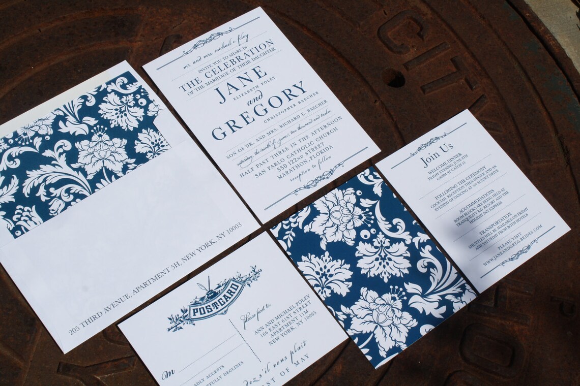 Wedding Invitation French Canadian Letterpress Collection Etsy