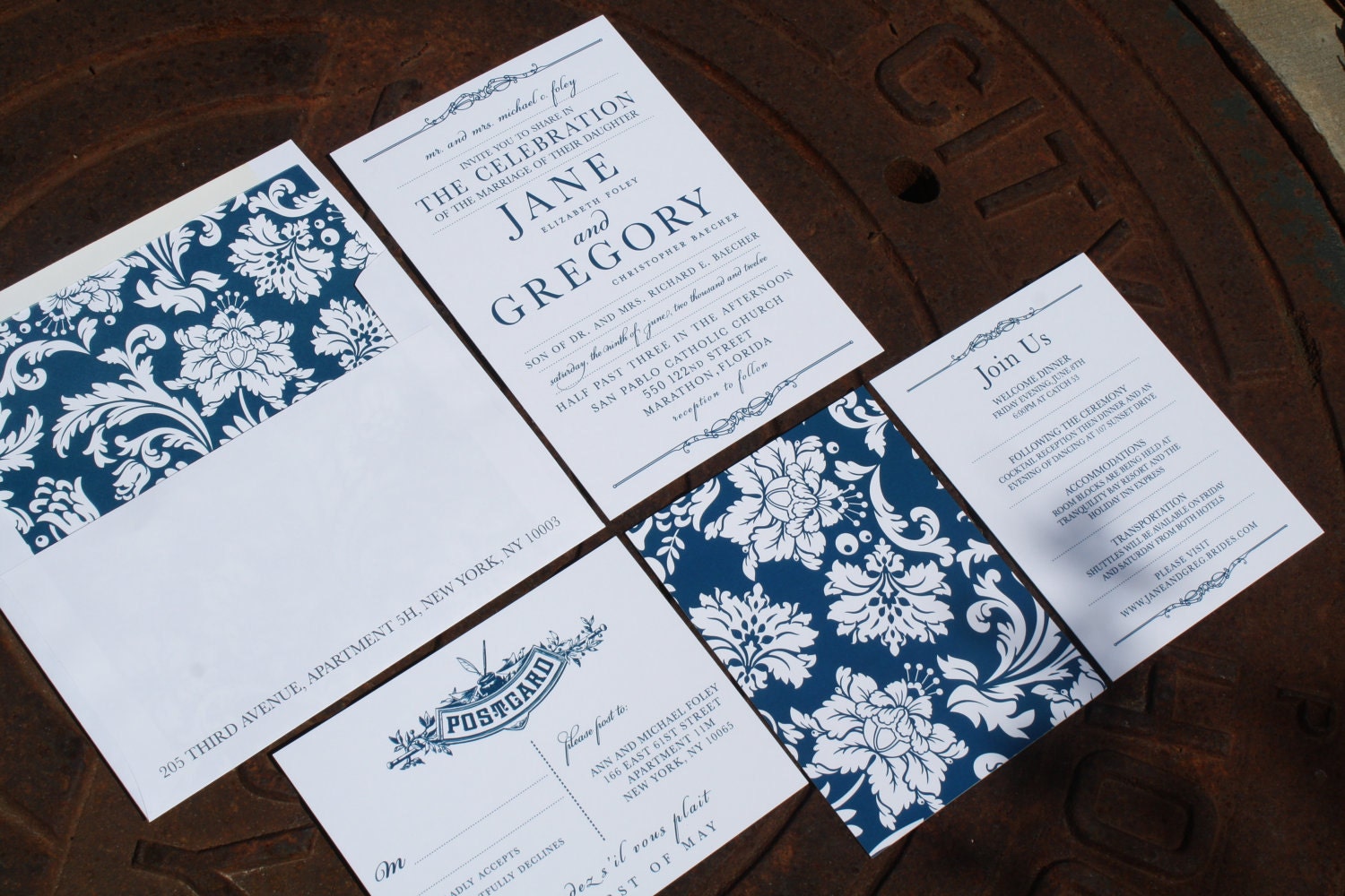 Wedding Invitation French Canadian Letterpress Collection Etsy