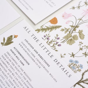 Wildflower Wedding Invitations, Bohemian Wedding Theme, Floral Wedding Announcement image 5