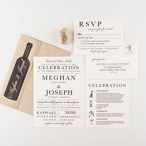 Vineyard & Wine Wedding Invitation Collection, Wine Tasting image 6