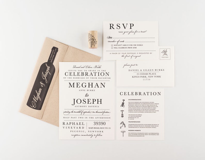 Vineyard & Wine Wedding Invitation Collection, Wine Tasting image 6
