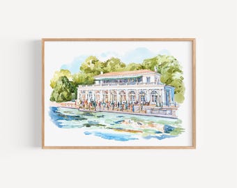 Prospect Boathouse Celebration, Brooklyn, New York, Watercolor Painting