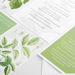 Botanical Wedding Invitations Floral Wedding Invitation Garden Wedding Invitations Vintage Botanical Invitations Floral Invitations image 2