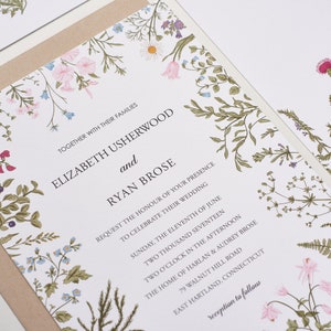 Wildflower Wedding Invitations, Bohemian Wedding Theme, Floral Wedding Announcement image 6