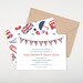 Transatlantic Wedding Save The Date, England and US, Union Jack and United States Bunting, Wedding Announcement, Civil Union, Red and Blue